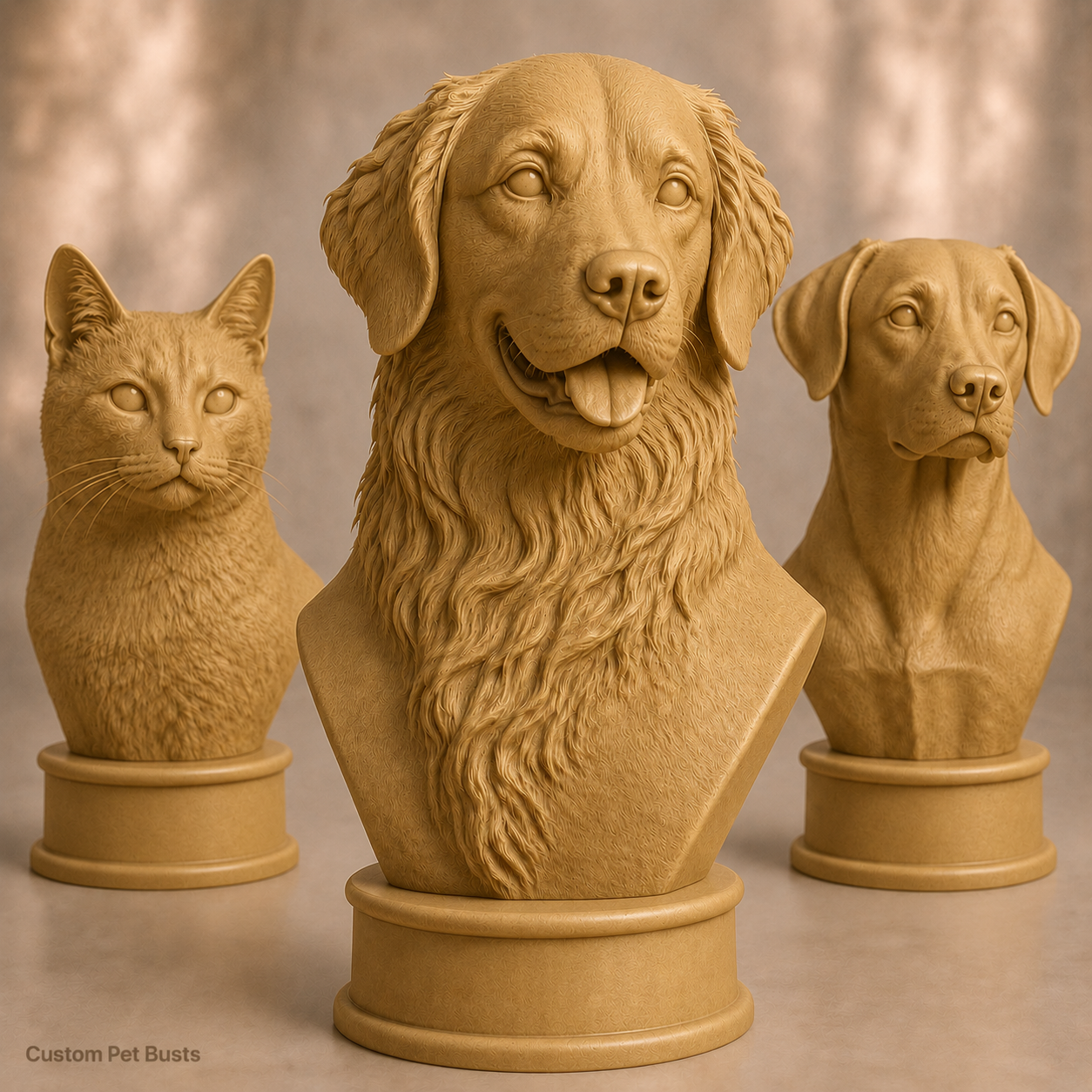 Custom 3D Printed Pet Bust From Photo