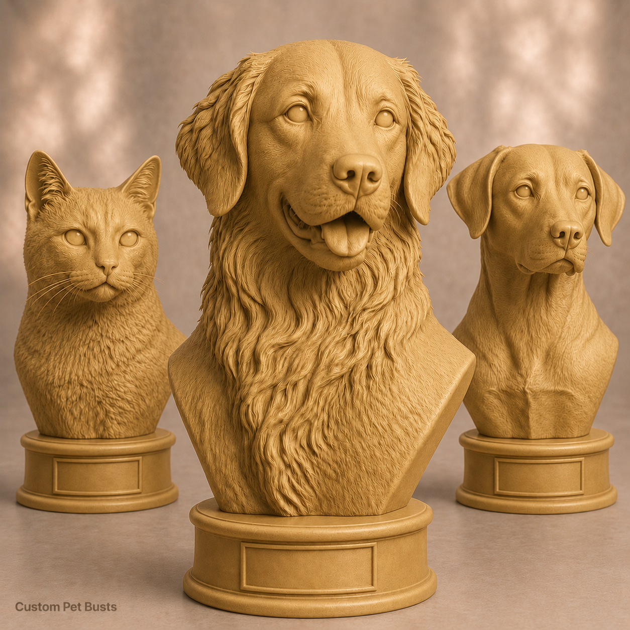 Custom 3D Printed Pet Bust From Photo