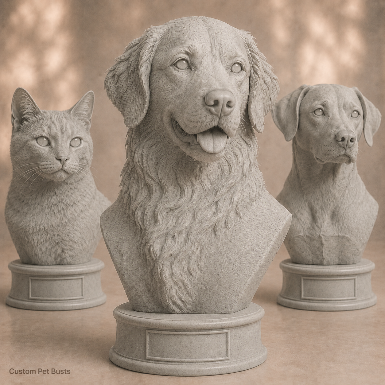 Custom 3D Printed Pet Bust From Photo