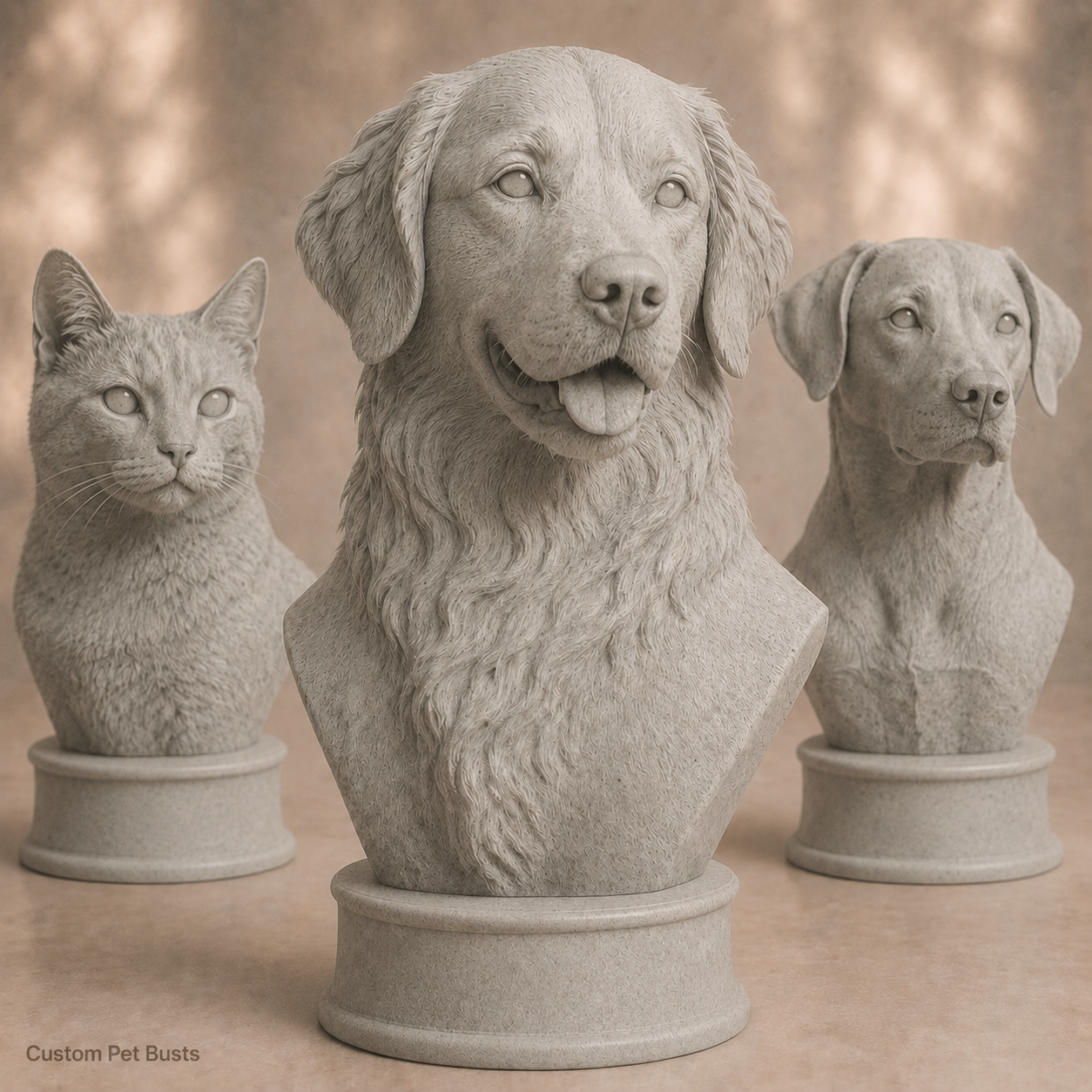 Custom 3D Printed Pet Bust From Photo