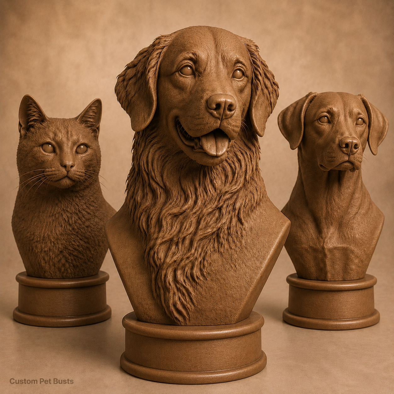 Custom 3D Printed Pet Bust From Photo