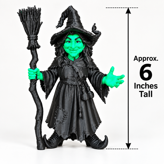 6-Inch Green Witch Halloween Figurine