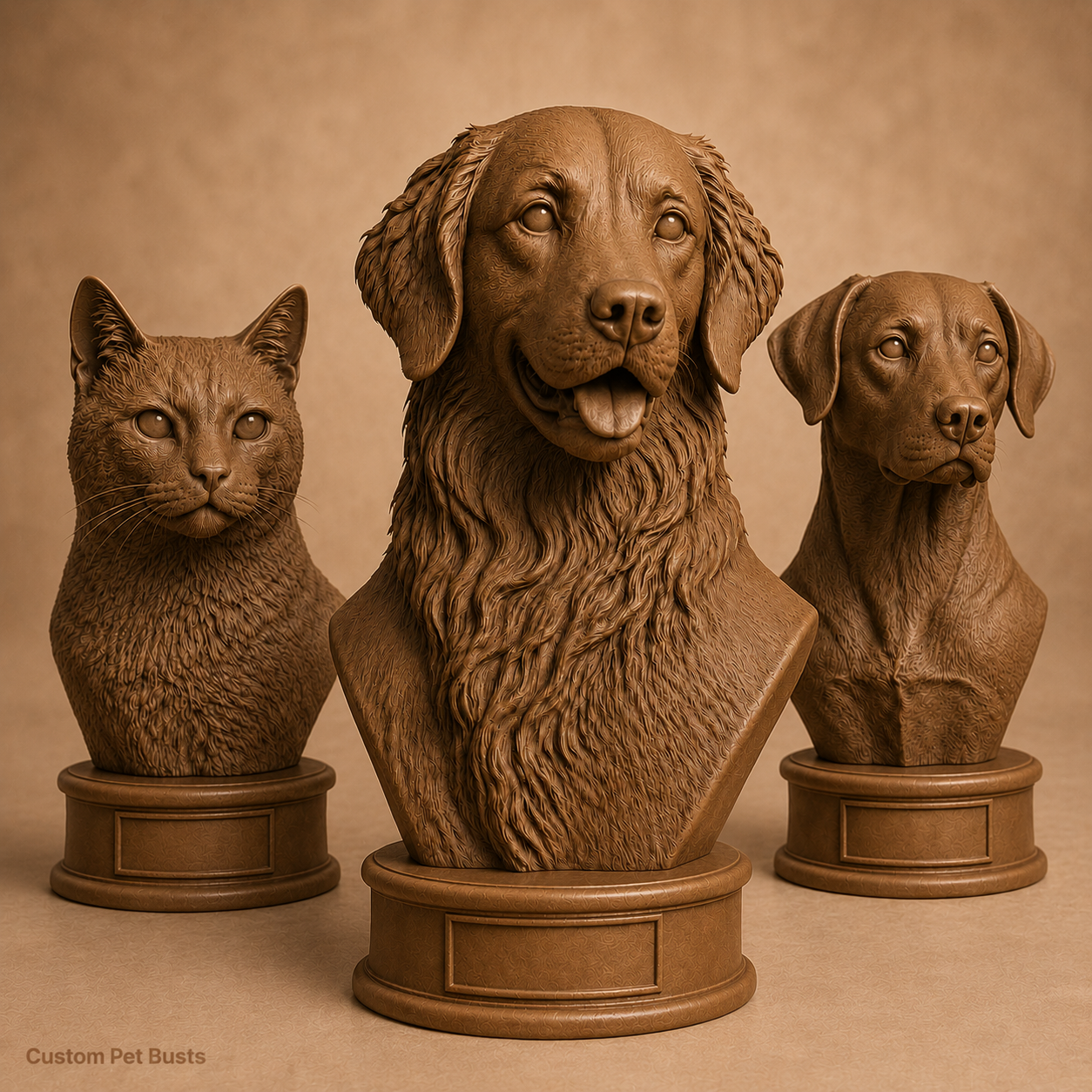 Custom 3D Printed Pet Bust From Photo