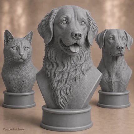 Custom 3D Printed Pet Bust From Photo