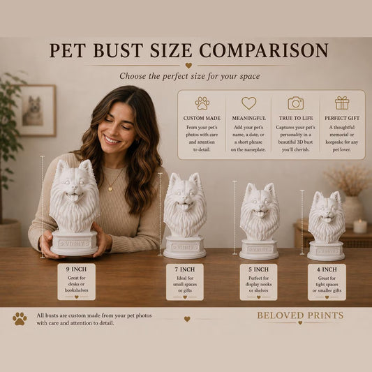 Custom 3D Printed Pet Bust From Photo