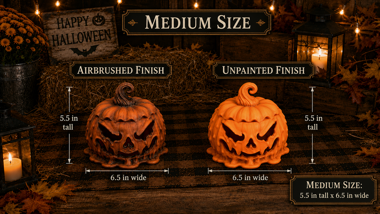 Melting Jack-O’-Lantern Pumpkin with LED Tea Light
