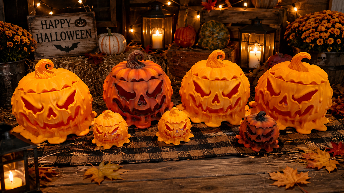Melting Jack-O’-Lantern Pumpkin with LED Tea Light