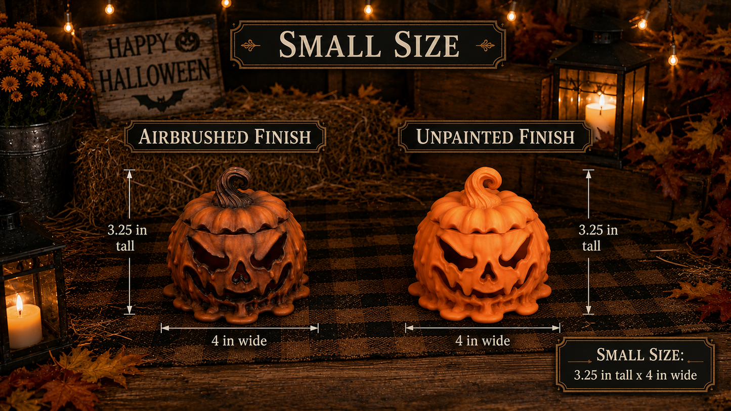 Melting Jack-O’-Lantern Pumpkin with LED Tea Light